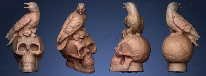 3D model Raven on a skull (STL)